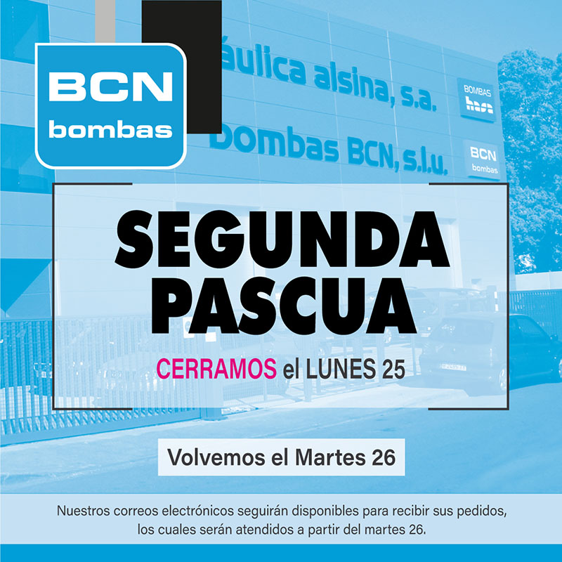 BcnBombas's tweet photo. Informamos a todos nuestros clientes y colaboradores que, con motivo de la Segunda Pascua, nuestras instalaciones permanecerán cerradas el lunes 25 de mayo.
Retomaremos nuestra actividad habitual el 26 de mayo.
https://t.co/cafngQdl3k
.
#bcnbombas #bombasbcn #agua #electrobombas https://t.co/KijTmM6Euo