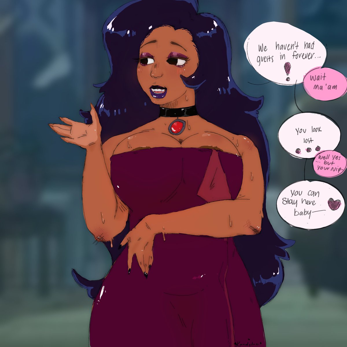 DrawsKandytae's tweet photo. Honestly, I had to change from the soft brush. I like the angled one atm. #wilhamena #vampire #vampirelady #enidsmom #milf https://t.co/k6thv4eOzs