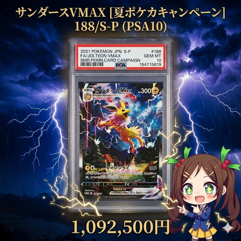 ⚡夏ポケカキャンペーンのサンダースVMAX⚡ 【サンダースVMAX 188/S-P