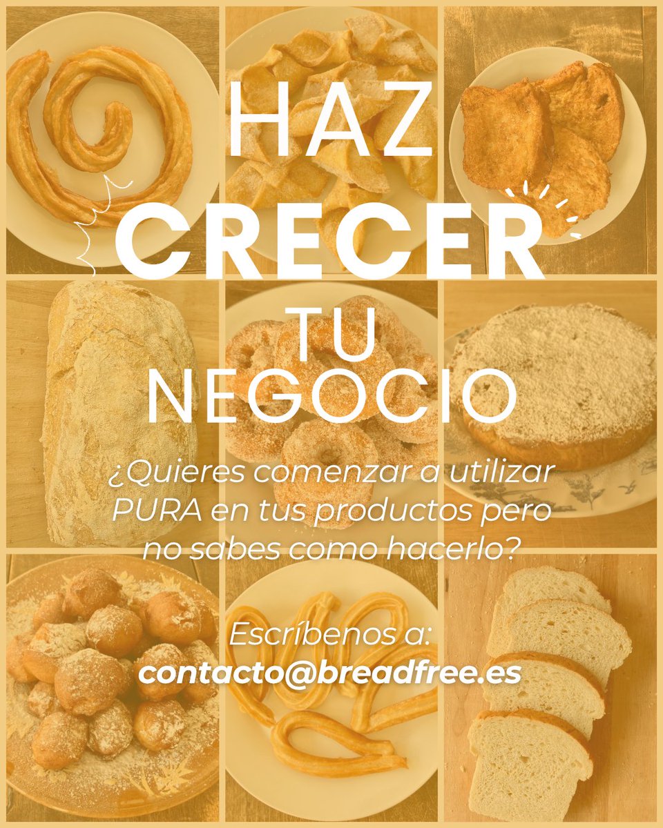 breadfree_es's tweet photo. 🚀🌾 Haz crecer tu negocio con innovación SIN GLUTEN.
¿Quieres incorporar PURA en tus productos y no sabes por dónde empezar?
📩 Estamos aquí para ayudarte y acompañarte en el proceso.

Escríbenos y descubre todo lo que podemos crear juntos:
✉️ contacto@breadfree.es https://t.co/CBDElj5DGc