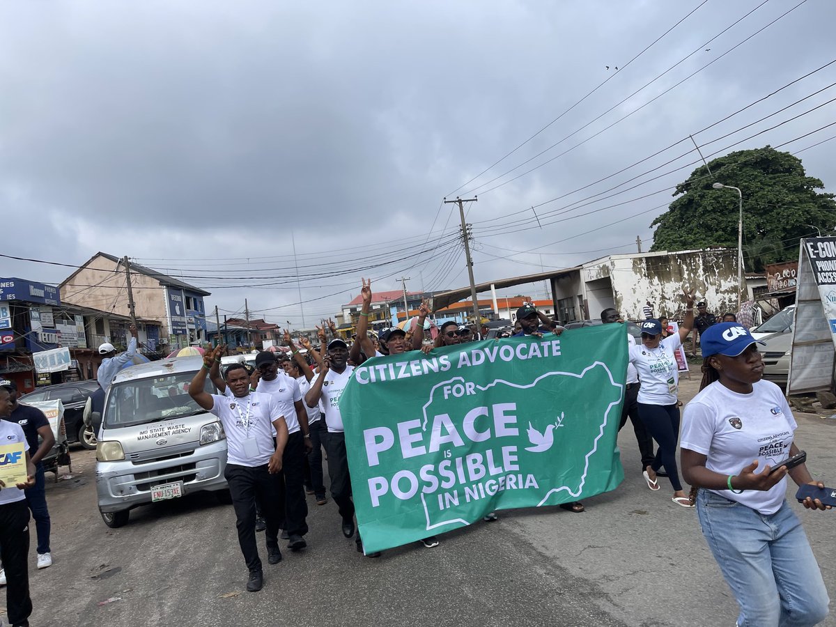 Peaceispos71780's tweet photo. A walk for Peace today is a walk for Peace for generations to come.
BE AN ADVOCATE FOR PEACE TODAY 🕊️
#AWALKFORPEACE
#PEACEMOVEMENT
#CAPIPIN
#CITIZENSADVOCATESFORPEACEISPOSSIBLEINIGERIA
#PeaceMatters https://t.co/xD7KfPF9LH
