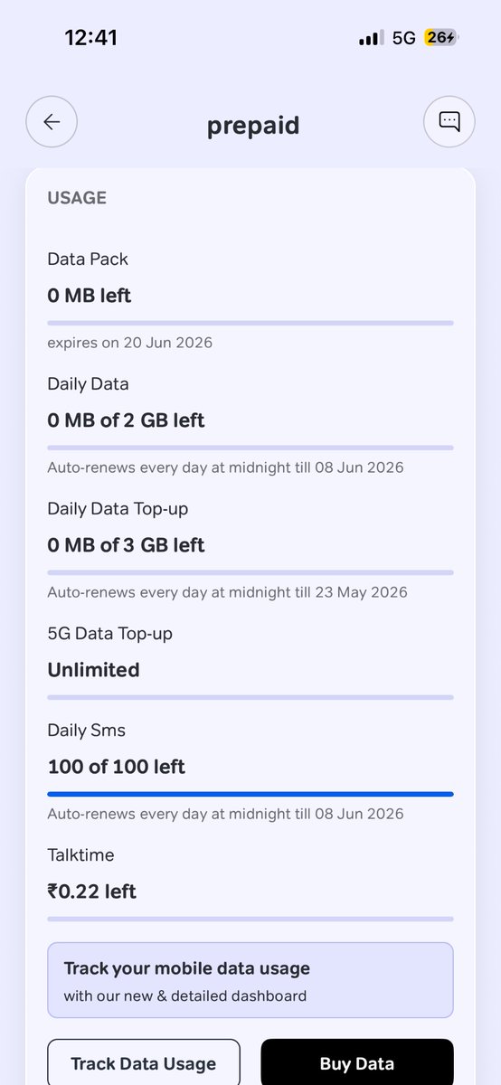 Ayas52's tweet photo. @airtelindia @Airtel_Presence I have recharged for ₹26 - 1.5 GB. Pack recharge successfully but I didn’t see any pack details from Airtel thanks app. Your customer is just a headless chicken repeating same dialogue that I utilised data. 
#scam https://t.co/bogdopU6NW