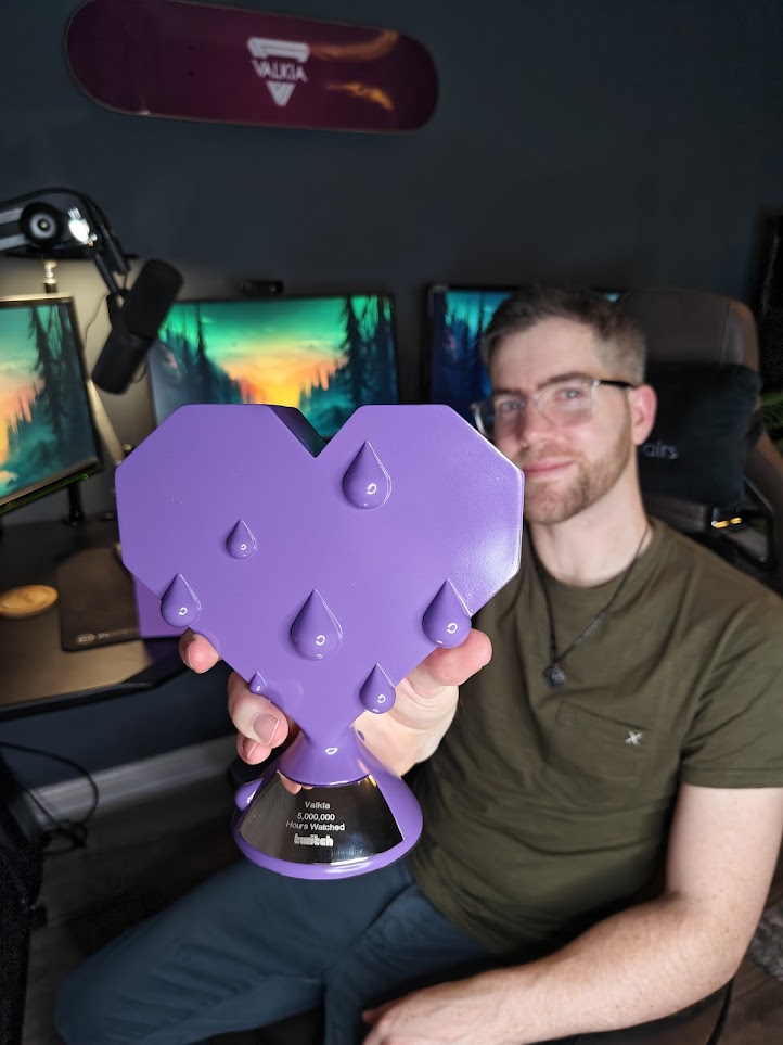 officialvalkia's tweet photo. 🏆 A well overdue post, but I'm proud to have earned my Bleed Purple Statue for 5 million hours watched on @Twitch and I couldn't have done it without you! 

I might not be active now, but this sits in my office as a reminder of what hard work and dedication can achieve. Live streaming is a grind. It can be relentless, but there are moments that make up for it all. 

I'm also hosting a panel @TwitchCon EU next week to chat with panellists about the silent killers of sponsorships! Hopefully I'll get to see some of you there 😁

Thanks to everyone for making this happen <3