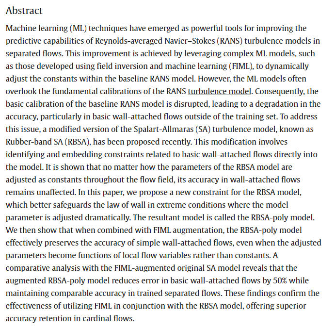 TheorAppMechLet's tweet photo. Field inversion and machine learning based on the Rubber–Band Spalart–Allmaras Model
Read the article in Theoretical and Applied Mechanics Letters:https://t.co/iBZ8XsP2ci https://t.co/5tz0UoB7rT