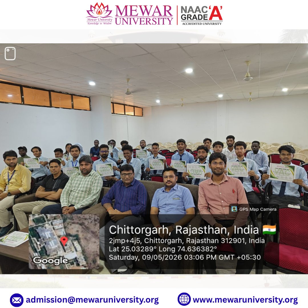 universitymewar's tweet photo. 🏗️ VAC Certificate Distribution Ceremony Successfully Organized 🎓

The Department of #CivilEngineering, #MewarUniversity successfully organized the VAC Certificate Distribution Ceremony for the #ValueAddedCourse on “Structural Analysis and Design using ETABS Software.”

#VAC https://t.co/InIPBFFhGo