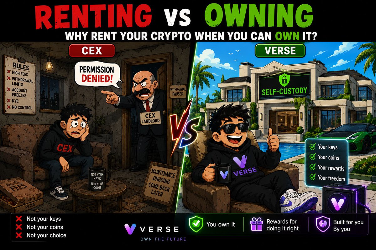 Onlyken01's tweet photo. CEX: “Permission denied” 😭

Verse: 🔑 Self-custody. Full control.

Why rent your crypto when you can own it? 🏠🔥

#VerseMeMeWar 
Join us https://t.co/zcFjXnE5oE https://t.co/yxjvsUky8u