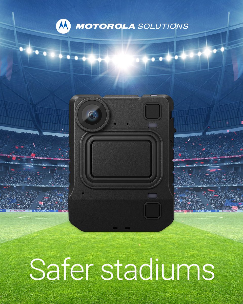 LearSrl's tweet photo. In stadiums and arenas one tense moment can escalate fast. The VB400 body camera helps stop incidents before they spiral — empowering teams to de-escalate, protect and help keep every experience running smoothly: https://t.co/8Pu4Y7JEEU https://t.co/p8okAv5ONd