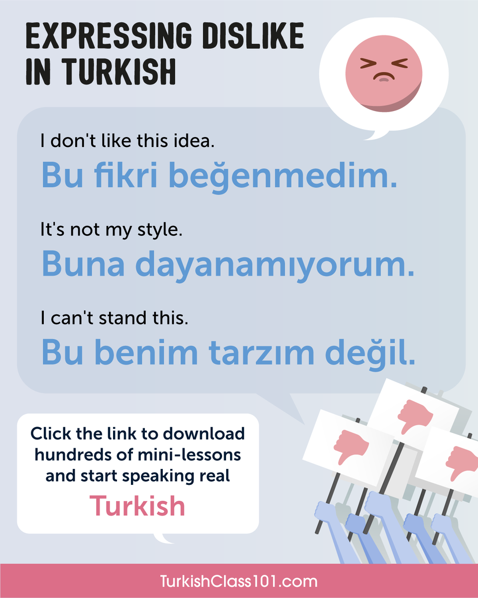 TurkishClass101's tweet photo. POV: You can finally say “no” politely in Turkish. 🗣️💬 Learn more useful phrases for more real-life conversations FREE:
https://t.co/65Uud6Pba9 https://t.co/TwXSSgdg9A