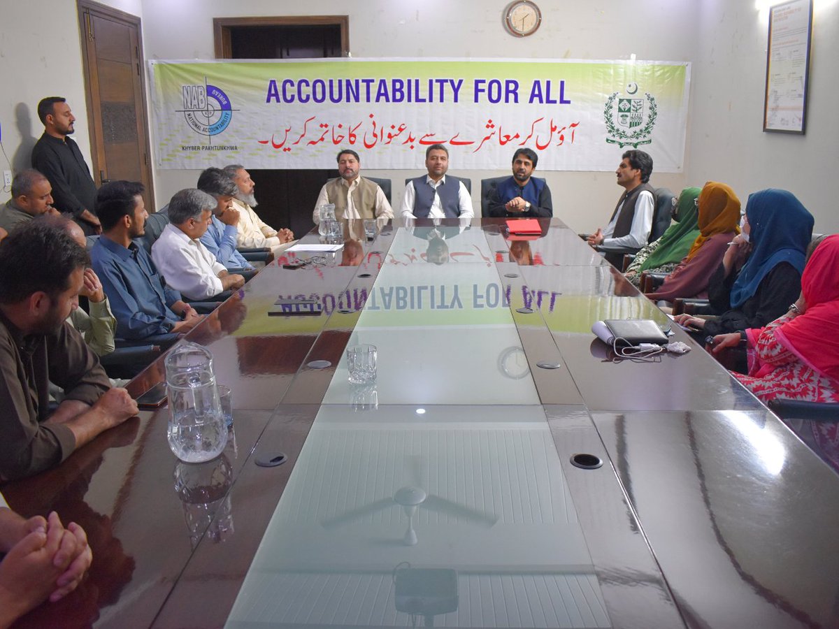prcsma's tweet photo. NAB visited PRCS Merged Areas HQ for an awareness session on transparency, accountability &amp; public trust.
Led by Aftab Khan (Director NAB Peshawar), the delegation met PRCS leadership, was briefed on humanitarian services, and presented an appreciation shield to the Chairman. https://t.co/IeRwpivhq6