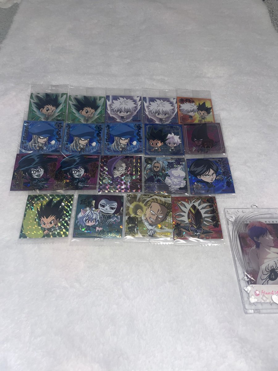 Han414208's tweet photo. 【交換・譲渡】HUNTER×HUNTER ハンターハンター ウエハース イタジャガ にふぉるめーしょん シール

求:画像1 （1枚のみ）
譲:画像2・3・4

.⋆𝜗𝜚レアリティ配慮お願いします🎀∗*ﾟ
𝜗𝜚郵送のみの交換📮
𝜗𝜚固定ツイ必読
𝜗𝜚お気軽にお声掛けください🙌🏻 https://t.co/LQagdjWfe3