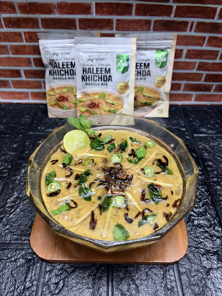 Recipesbyfarida's tweet photo. Slow-cooked Haleem Khichda ✨🥣 Creamy, flavourful &amp; made with tender mutton, dals, wheat &amp; authentic spices ❤️
Made using Ajwa Food for that perfect traditional taste 🤌

https://t.co/Gunt6nqoqR https://t.co/vo0EUSUcn6