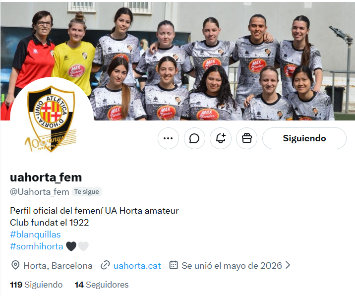 Futbaix_byluis's tweet photo. #2catFem #FutbolBaixLlobregat
✅ El equipo femenino de la @Uahorta_fem también se añade a la lista oficial de clubes que siguen la información del Fútbol del Baix Llobregat.
🏆 Ha competido en el Grupo 4 de #SegonaCatalana junto con equipos como @fcsjd_sanpa o los filiales de la @UD_Viladecans y la @UESVH.
🙏 Gracias por seguirnos y apoyar el proyecto ⚽️
#Futbolcat #FutFem #2cat #2cat4 #UAHorta #UAHortaFem #SegonaCatalana