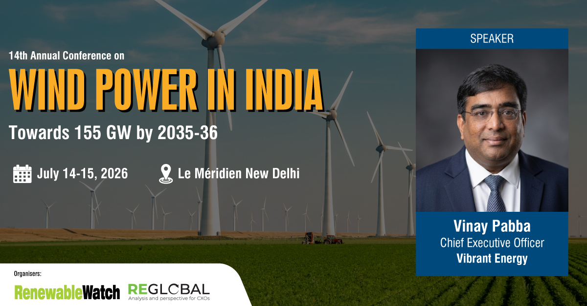 RW_Mag's tweet photo. We are pleased to announce that Vinay Pabba, Chief Executive Officer, @VEHrenewables will be speaking at the 14th Annual Conference on Wind Power in India, taking place on July 14–15, 2026.

To confirm your slot, visit: https://t.co/FXMzew7BW4

#WindPowerIndia https://t.co/xoJZ6YYFUh