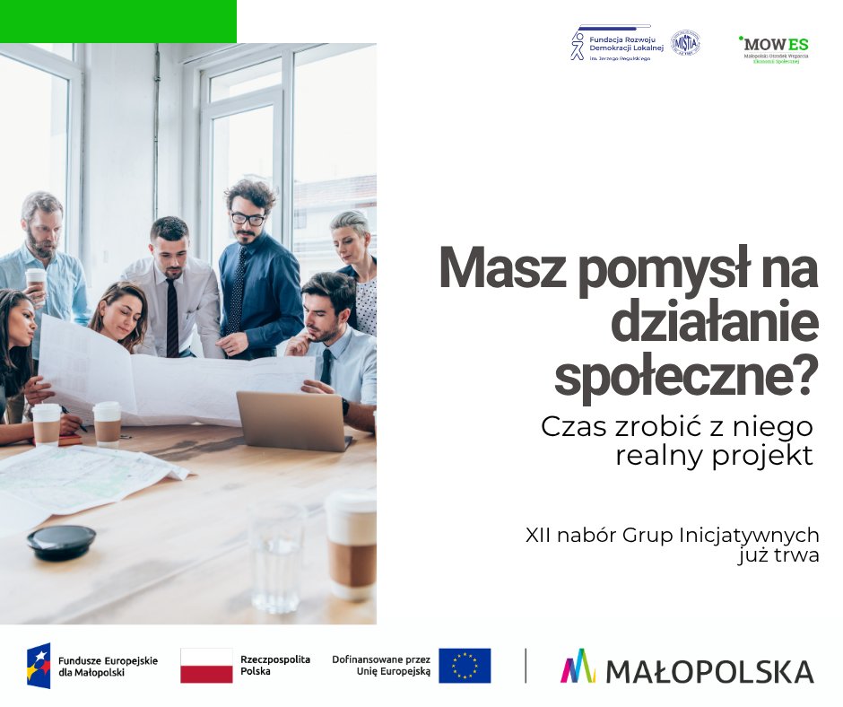 FrdlMistia's tweet photo. Trwa XII nabór Grup Inicjatywnych na wsparcie utworzenia lub rozwoju przedsiębiorstwa społecznego w ramach MOWES – podregion krakowski.
📅Zgłoszenia do 08.06.2026 r.
📍Powiaty: krakowski, bocheński, miechowski, myślenicki, proszowicki i wielicki. Szczegóły w komenatrzu. https://t.co/4ZdYAHpHgv