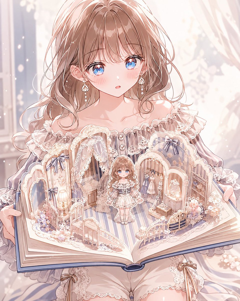 ArtistaNozomu's tweet photo. 🔸ChatGPT image2プロンプト🔸
#のぞむプロンプト

✨立体絵本第２弾✨

うちの子が本を開いたら、
その子だけの物語世界が
立体絵本になって飛び出してきた📖✨

本の中にも小さな本人がいるの、
可愛いよね🩵

添付した子によって世界観が変わるから、
みんなのうちの子でも見てみたい。

プロンプトは、リプ欄にあります