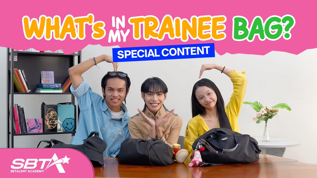 SBTalentAcademy's tweet photo. 🎬 SBTA [Special Content] - What's in my Trainee Bag?

🔗 https://t.co/7O9N6WcnpZ

Step inside the daily life of our SBTA trainees: Mark, Hanxie, and Kyra! 🎒

#SBTalentAcademy #SBTA #SBTOWN https://t.co/lVXQPZAj4d