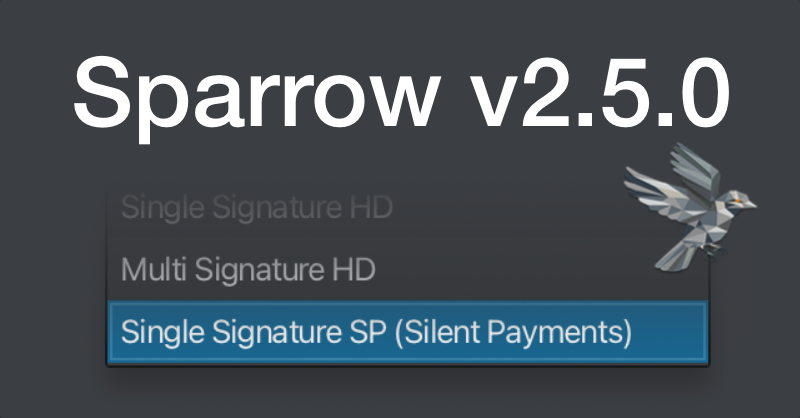 Sparrow Wallet 🐦 tweet media