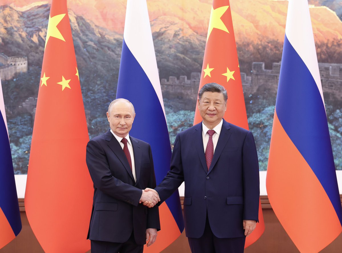 ChinaEmbOman's tweet photo. At the invitation of President Xi Jinping, President Putin visited China on May 20-21, 2026. This is President Putin’s 25th visit to China, which speaks volumes about the high level and uniqueness of China‑Russia relations. Presidents Xi and President Putin held talks and issued the Joint Statement on Advocating a Multipolar World and a New Type of International Relations.

The statement calls for:

✅ Respect for the sovereignty and right of each nation to choose its own development path

✅ Equal and indivisible security—no country's security should come at the expense of another's

✅ More equitable global governance with a stronger voice for developing countries

A fairer, more balanced world for all. 🌍

Read the full statement: 
https://t.co/g3fy6zvRUV