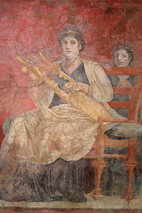 postercrazed's tweet photo. Seated Woman Playing a Kithara - Boscoreale - Learn More About It --> https://t.co/Q4tqAWZDPz https://t.co/c6FJV0eNDk