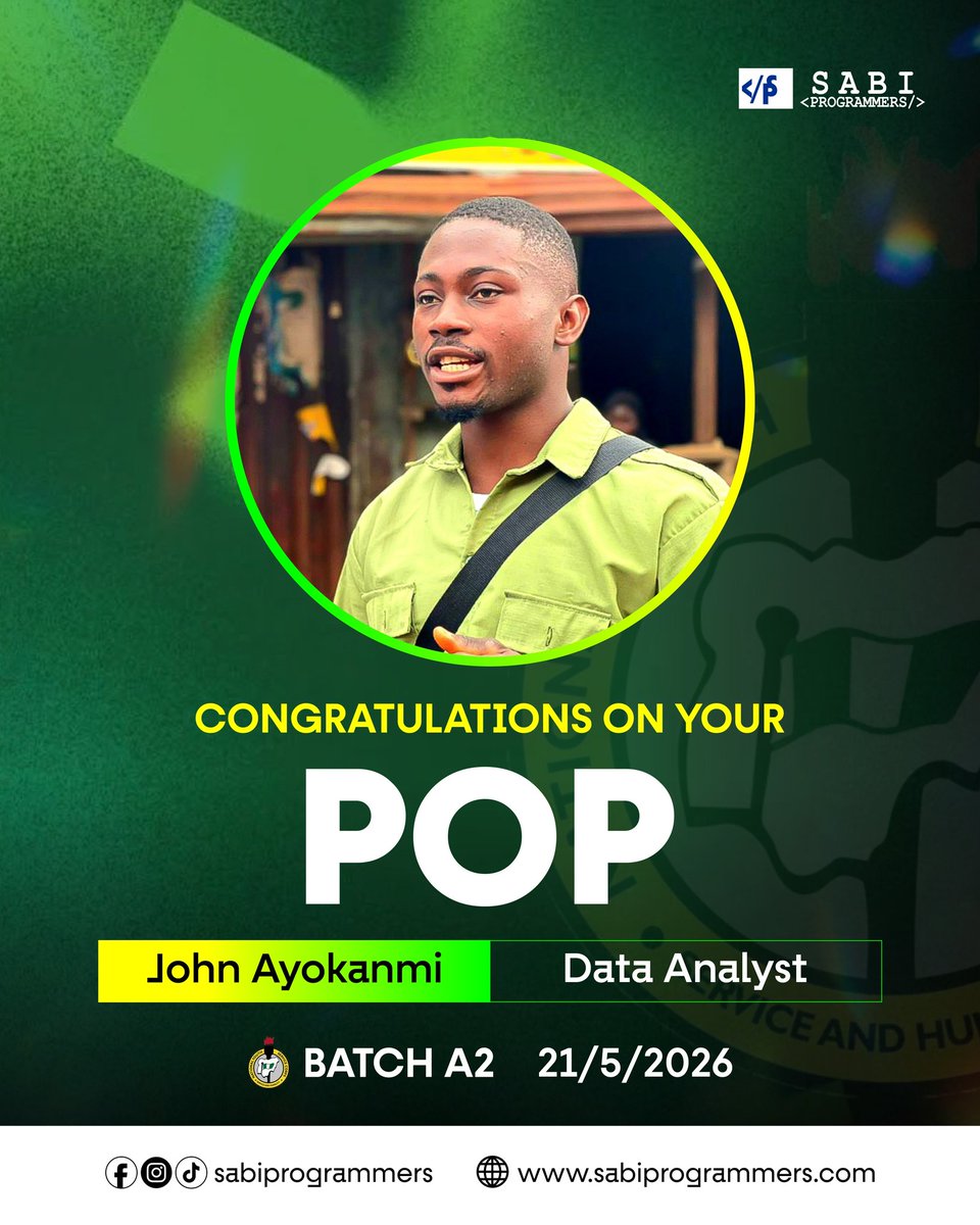 SabiProgrammers's tweet photo. Big congratulations to @JohnAyokanmi and Endiong David on your POP
This the beginning of a new chapter in your life
And the favour market will shine bright upon you
Thank you for all you do for Sabi programmers
@nyscondo
#nyec
#congtatulations #techtraining #learntech https://t.co/CDea7Z94Mf