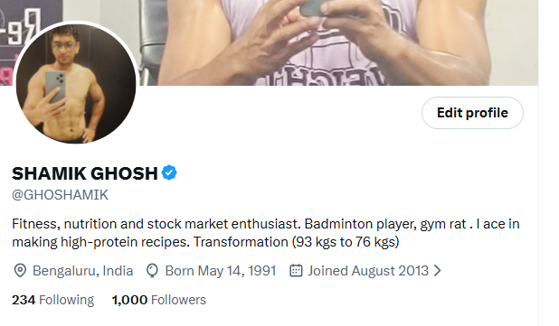 GHOSHAMIK's tweet photo. My first K 😎😎

1000 followers https://t.co/eLS7tqxLA0