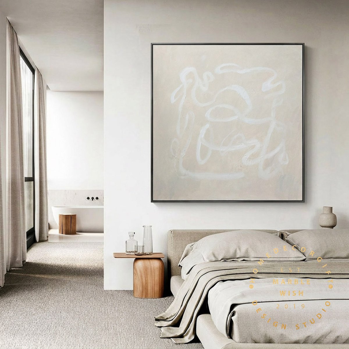 MarbleWish's tweet photo. Beige and white textured abstract painting https://t.co/NDuNzeMpIB