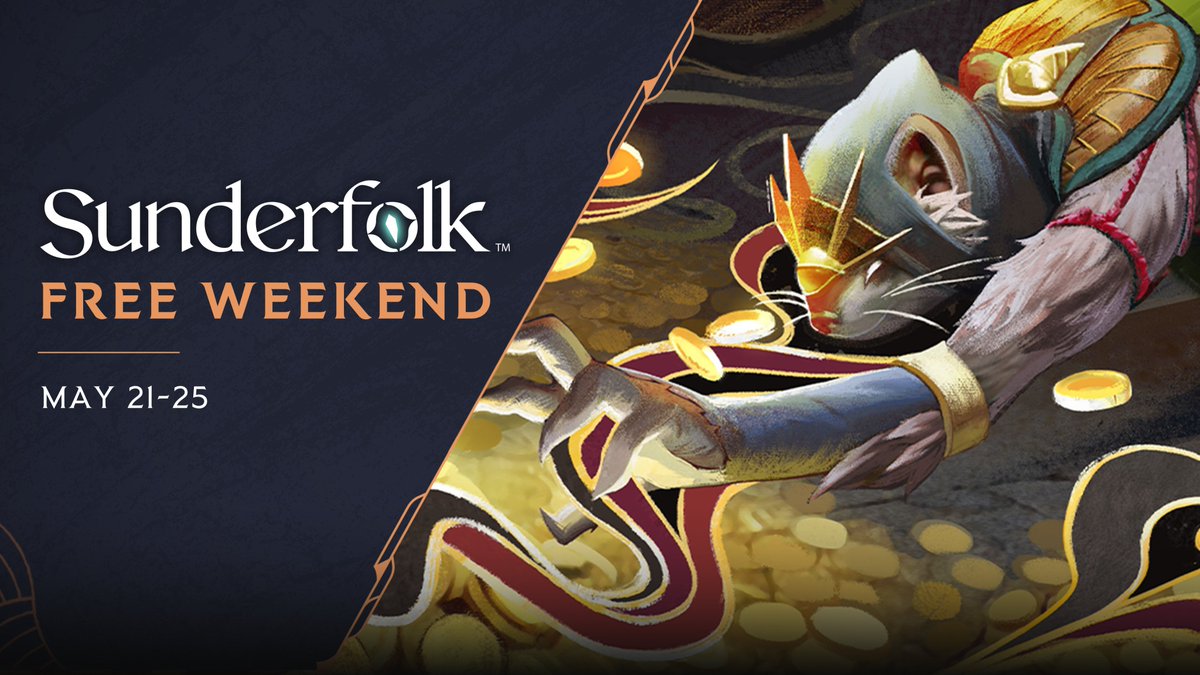 sunderfolk's tweet photo. Our #Sunderfolk FREE WEEKEND is live!

🖥️  Available on Steam 
✨  Includes the full game (no strings attached)
🗓️  Promotion ends May 25 @ 10am PT

---

Play now: https://t.co/efTPz9y5Qj
Learn more: https://t.co/lDWpylL9o5 https://t.co/Frs2yUKoQ4