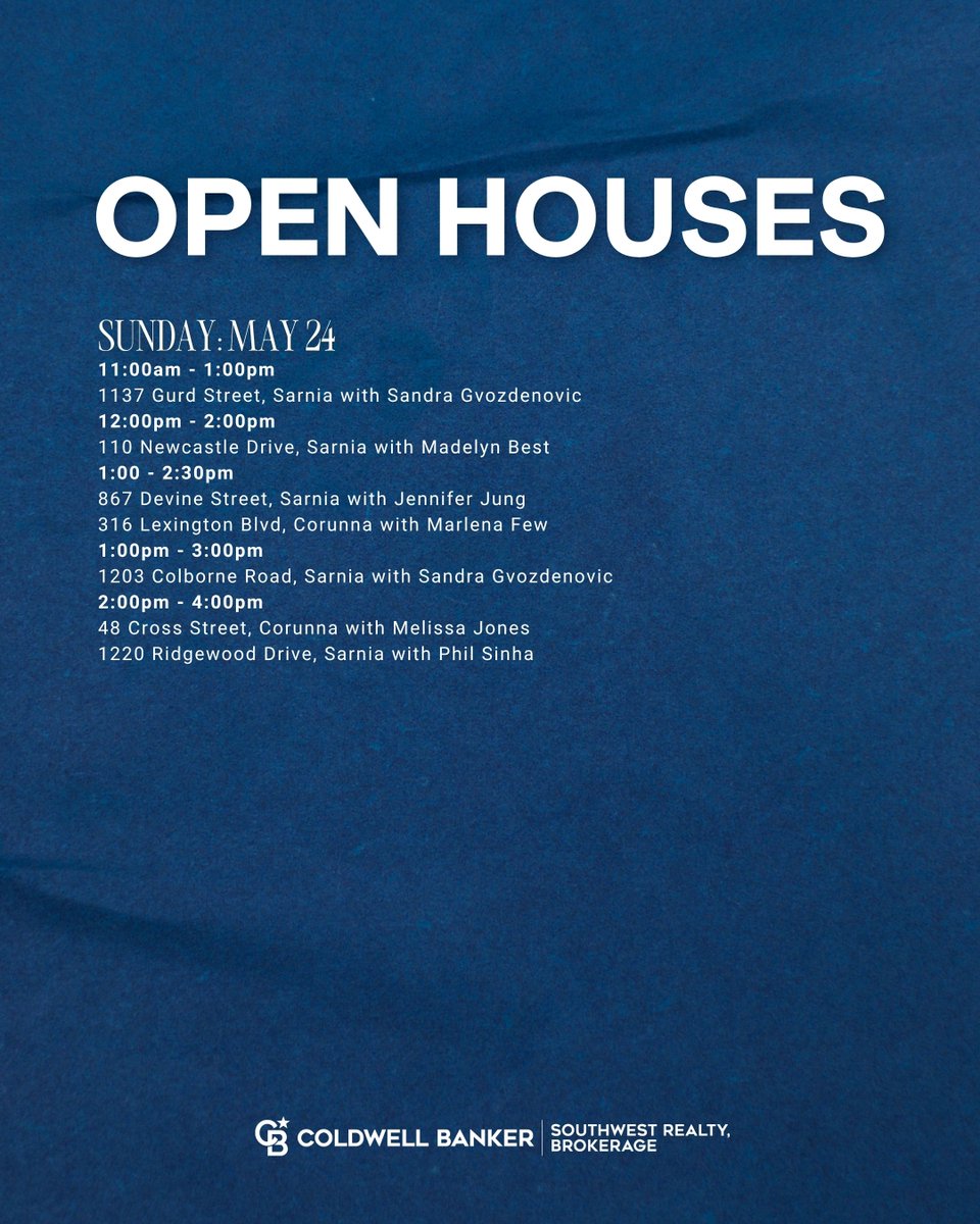 CBSouthwest's tweet photo. Short week this week… but we’re wasting no time 🏡✨
Open houses start tomorrow and continue all weekend long across Sarnia-Lambton. https://t.co/GlflNoypJp