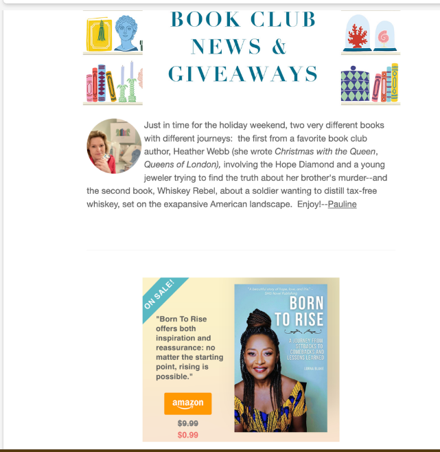 lornab09's tweet photo. Honored to see my memoir Born to Rise featured in the Book Movement newsletter ahead of Memorial Day weekend!!

This book was written for anyone rebuilding after setbacks or loss. 🙏

#Bookclub #Memoir #Reinvention #BookTwitter #Bookmovement@ https://t.co/aV6X3t6DEM