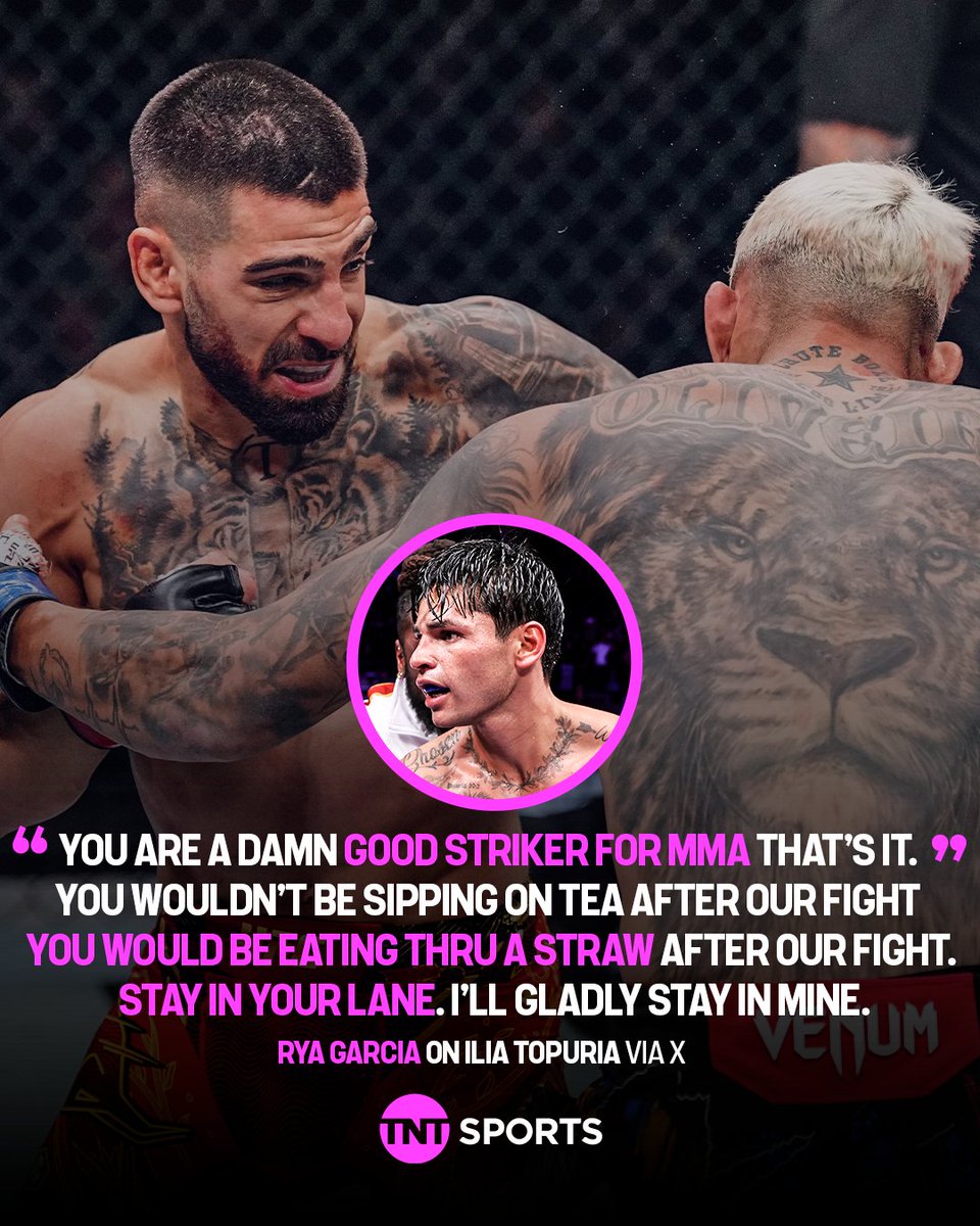 ufcontnt's tweet photo. Ilia Topuria and Ryan Garcia are going back and forth on X and we are all here for it 🍿🥊

#UFC #MMA #Boxing https://t.co/CNKNHIeLtm