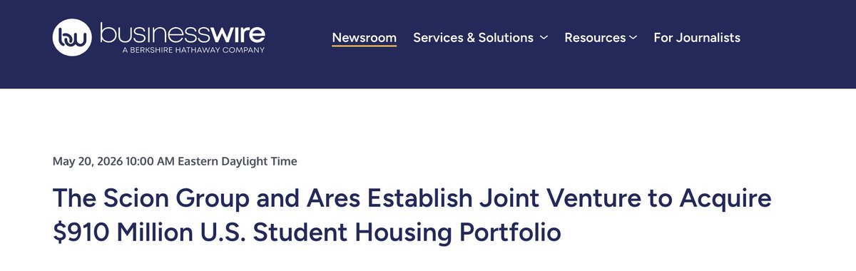 hitsamty's tweet photo. Woah: $120,000/bed

That's the basis (right word?) for the new Scion/Ares $910M student-housing megadeal