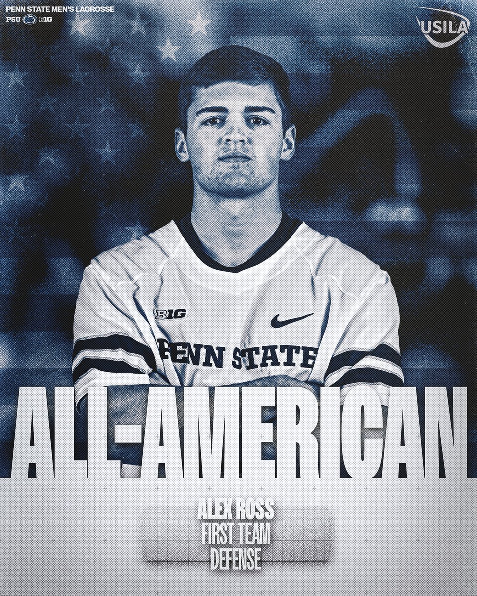 PennStateMLAX's tweet photo. Award season continues…

Alex Ross - 𝗙𝗶𝗿𝘀𝘁 𝗧𝗲𝗮𝗺
Jon King - 𝗧𝗵𝗶𝗿𝗱 𝗧𝗲𝗮𝗺
Hunter Aquino - 𝗛𝗼𝗻𝗼𝗿𝗮𝗯𝗹𝗲 𝗠𝗲𝗻𝘁𝗶𝗼𝗻
Reid Gills - 𝗛𝗼𝗻𝗼𝗿𝗮𝗯𝗹𝗲 𝗠𝗲𝗻𝘁𝗶𝗼𝗻 https://t.co/F8DBcKrE4x