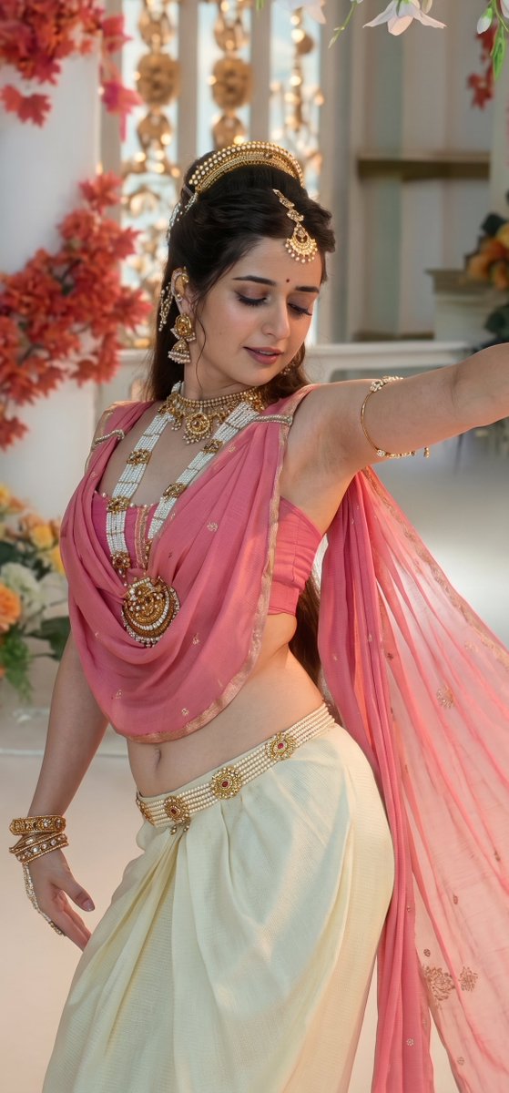 MassMayanti's tweet photo. Ashika gave million-dollar expressions in this entire sequence.

She looked like an Angel from Heaven in that sleeveless rose-pink shade traditional outfit.

Ashii 🩷🩷 https://t.co/D50dtUoRgZ