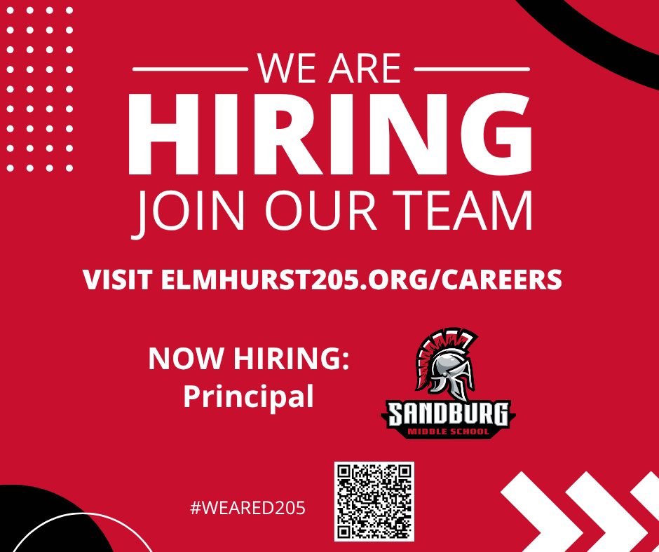 ElmhurstD205's tweet photo. We’re hiring! Elmhurst District 205 is seeking an exceptional leader to serve as the next Principal of @SandburgD205.

Interested candidates can learn more and apply here: https://t.co/YK36V8sQaV

#WeAreD205 https://t.co/bmF2dYWdKo