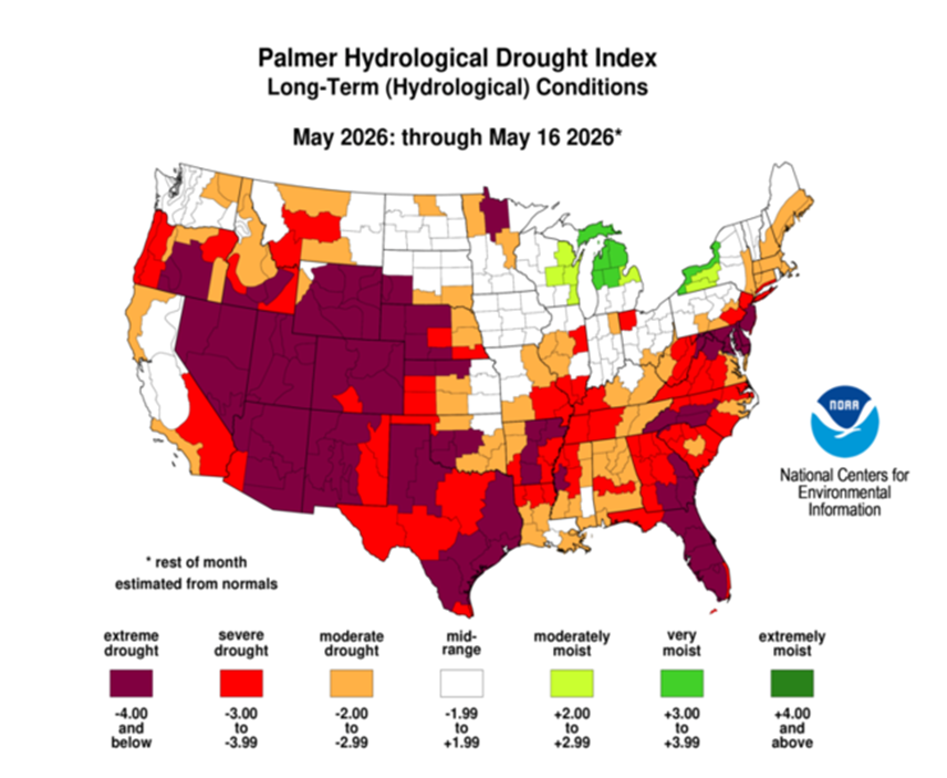 BrazosValleyGCD's tweet photo. Here are the drought monitoring maps released on May 19, 2026. https://t.co/iRqjGX6MKF