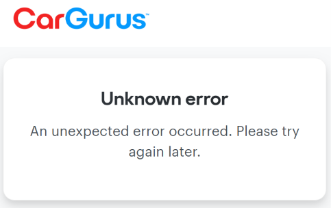 TX4Now's tweet photo. @CarGurus I put in my vehicle information that you required. Then after you took my contact information (to likely spam me), I get this. Waste of time. Thanks. https://t.co/vVQcpNTyJn