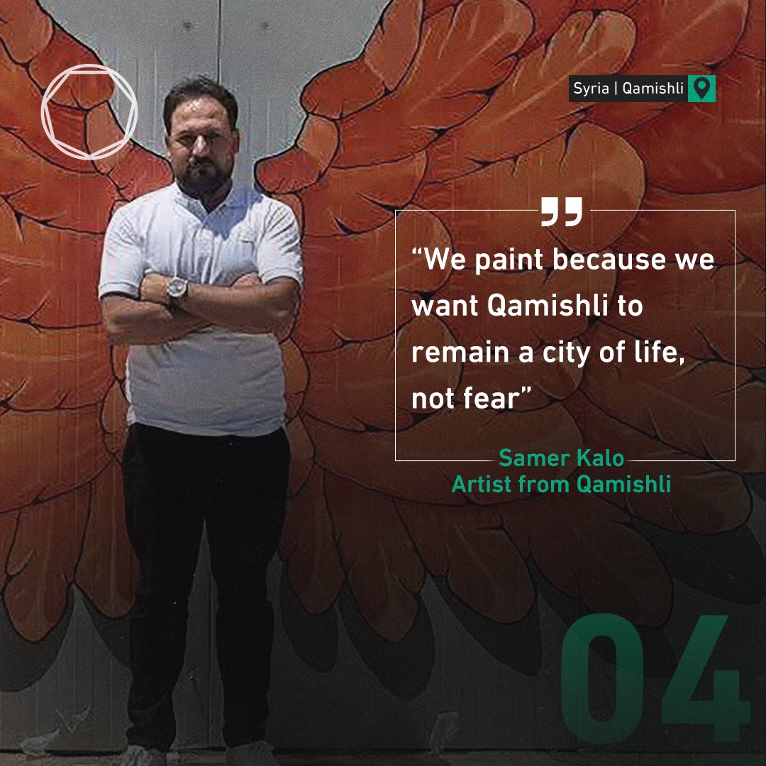coalition's tweet photo. Locals in Hasakah are preserving the memory of Daesh victims, healing, and coming together through expressive art in public spaces.