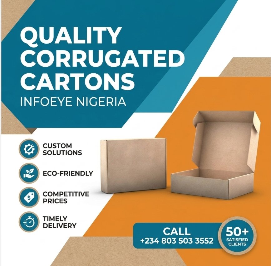 Infoeyenig's tweet photo. Custom cartons for your brand 📦  
Strong. Neat. Affordable.  
Infoeye Packaging  
📞 2348035033552  
info@infoeyepackaging.com.ng https://t.co/4NufoJciVh