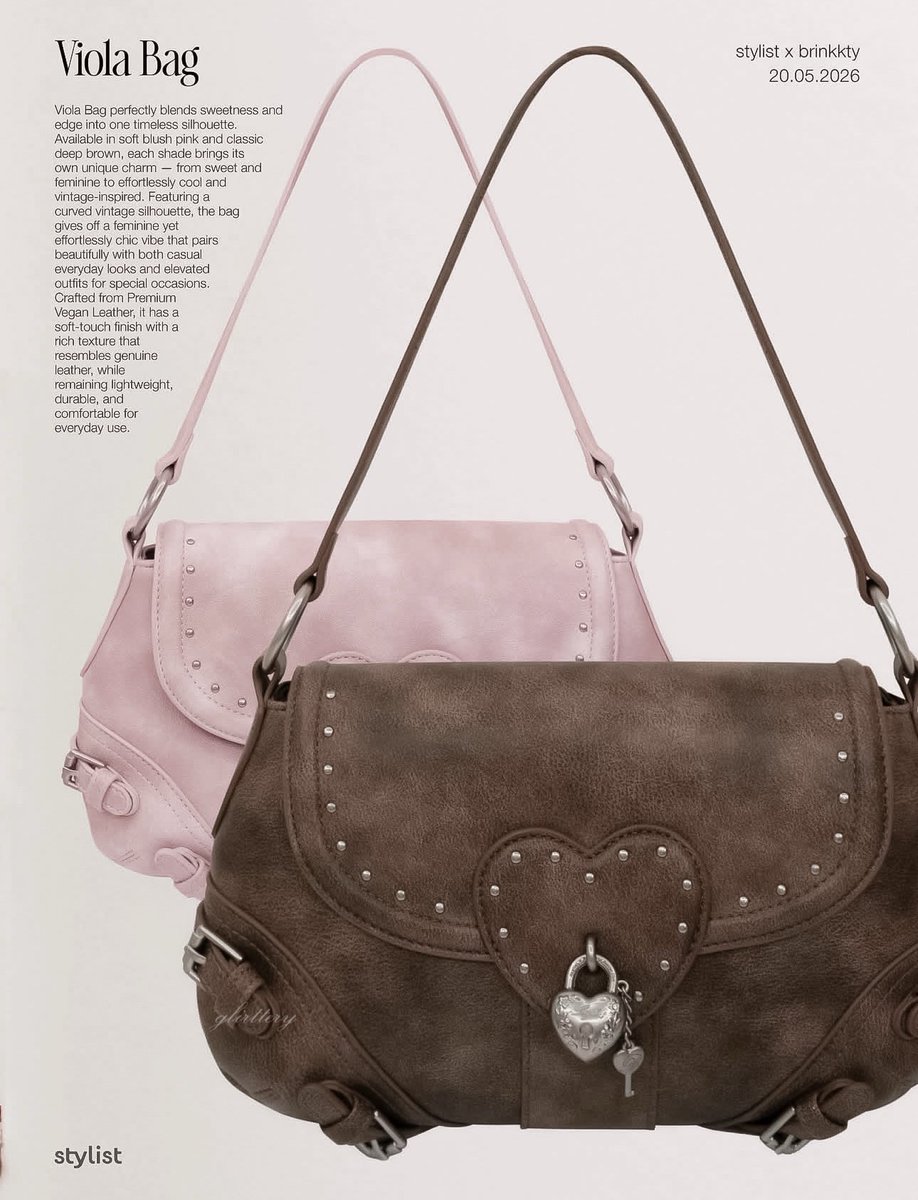 glirttery's tweet photo. stylist ‘viola bag’ in brown and pink https://t.co/cHd6D2F5js