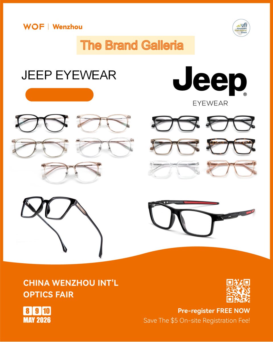 CHINAWOF's tweet photo. Meet JEEP at The Brand Galleria

Jindahe Optical was founded in 1999, specializing in the R&amp;D, design, promotion, and sales eyewear products.
Under its subsidiary Xiamen Beyond Ray Optical Co,Ltd the company operates the American brands Jeep and JEEP SPIRIT. https://t.co/OH1CDih0tu