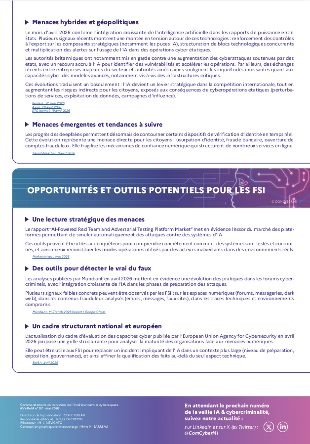Forces cyber du ministère de l'Intérieur tweet media