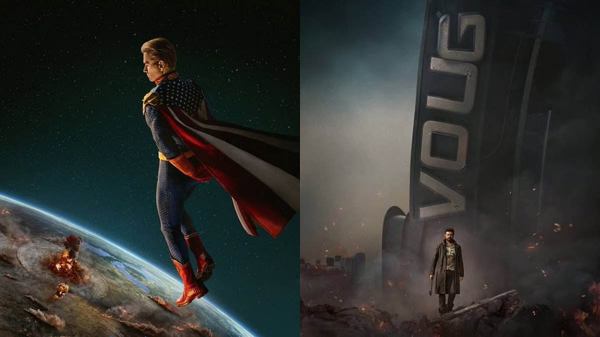 SnowMortal's tweet photo. Ok So, I #Rewatched #TheBoys Finale Today! And I do like it more now, bumping up my rating from 6.5 to 7.9, but I think the reason I was finding it underwhelming, was how they just click baited the finale and the hole season hard! Like them refencing the comics with Homelander and his army of supes, after already mentioning he's gather dangerous supes in episode 7, had me hoping for a crazy comic like finale, with the way they hyped season 5 with the posters of Homelander seeing earth explosions and Butcher  walking in front of destroyed Vought Tower, they really had us thinking it would be a crazy destructive season and that was not the case at all, I did like how the finale did rap up everything thing it needed to and all characters ended up where they should be, just wish it was done in a more crazy destructive way, like the promotion advertised that's all, like the finale or not, you have to admit they click baited this season hard,   I will say with The Boys over now, I'm hyped for the VCU's future starting with Vought Rising!    #theboysonprime @TheBoysOOCC @TheBoysTV @therealKripke @hvmestarr