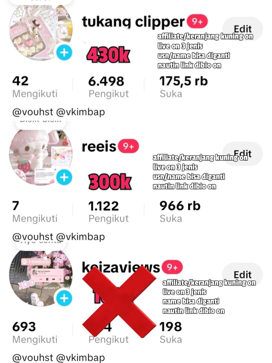 feloo ୨୧︙akun tiktok, apk prem. backup acc tweet media