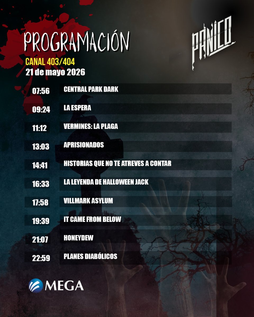 panicomx's tweet photo. 💥🍿 #Paniquers, no se pierdan nuestra programación, a partir de las 07:56 am. Las mejores películas de terror y suspenso las encuentras sólo en Pánico, canales 403/404. 🧟‍♀️😨

#TodosTusMiedosEstanAqui #Miedo #Terror #Suspenso #Panico https://t.co/sMyOXo5JMA