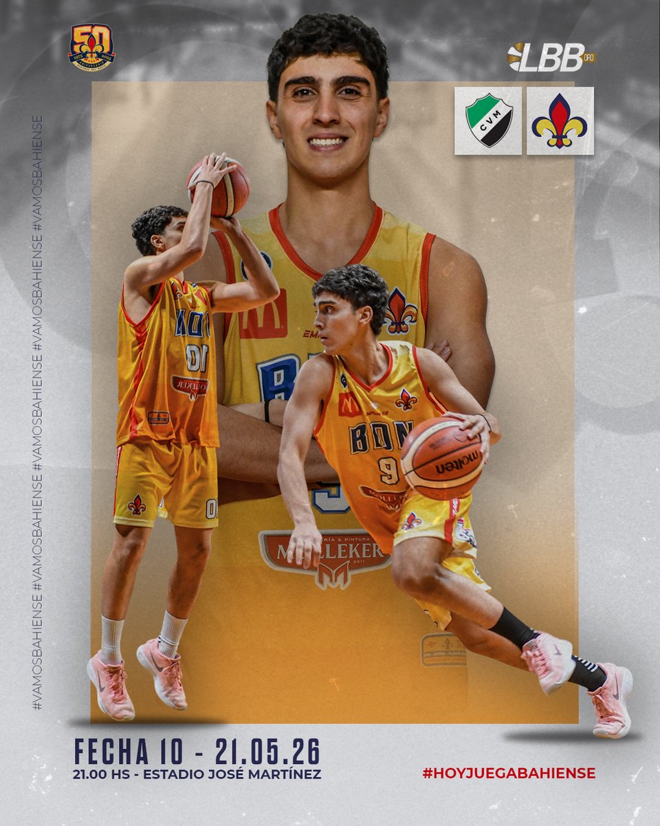 BdNorte's tweet photo. #Primera 🏀 | 📢 ¡Hoy Juega Bahiense!
⠀⠀⠀⠀⠀⠀⠀⠀
➡️ LBB Oro | Fecha #10.
🆚 Villa Mitre.
📆 Jueves 21.05.
⏱️ 21.00hs.
📌 Estadio José Martínez.
👤 S. Arcas - A. Ramallo - F. Irrazabal.
⠀⠀⠀⠀⠀⠀⠀⠀
#VamosBahiense 🇹🇩 https://t.co/o5wlzV5gCa