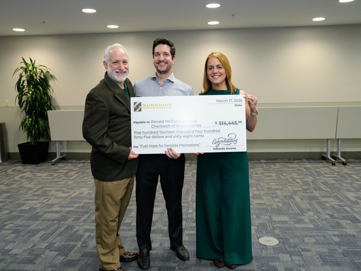 rmhcsfl's tweet photo. We thank Sunshine Gasoline Distributors for supporting RMHC South Florida's Hope Has a New Home campaign ❤️🏠 #RMHCSFL #KeepingFamiliesClose https://t.co/L7963RLeb7