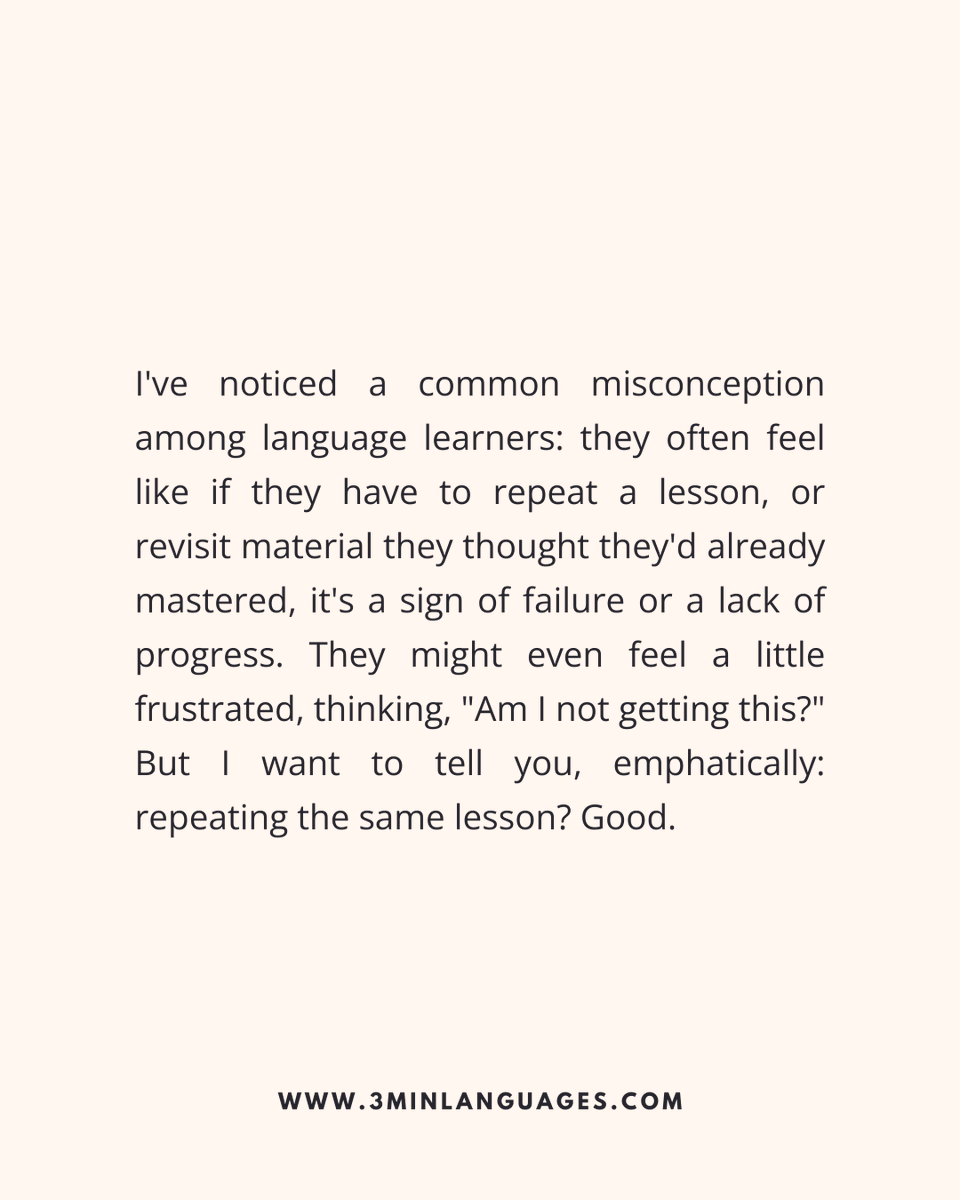 3MLanguages's tweet photo. Repeating lessons is good.
 Repetition → recall → fluency.
 👉 Repeat smarter: https://t.co/aviltQdhX3

#3MinuteLanguages #StudyIn3 #LanguageLearning #MicroLearning #Consistency #LearnFrench #LearnSpanish #LearnGerman #LearnItalian #LearnPortuguese https://t.co/g0RRwURni6
