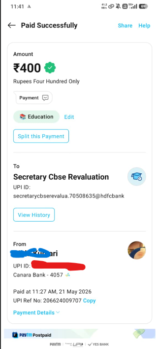 calculus_x's tweet photo. @BoltaHindustan Mera pament deduct ho gya hai CBSE K website mai for re-evaluation of class12th answer sheet but website mai show nhi kar rha hai. scam hai CBSE ka , Who is responsible for this? https://t.co/BV5gYfqpH9