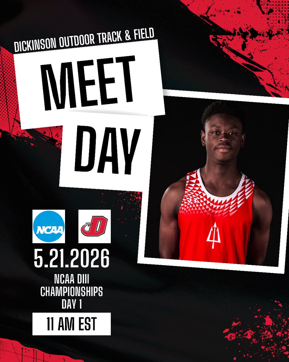 DICKINSON_CCTF's tweet photo. It’s go time!
NCAA D3 Championships kick off today, with Akabi-During running the 200m Prelims at 6:55pm EDT!

Live Results: https://t.co/G8eHqqQ5KQ

Live Video: https://t.co/9FgJHlpwwb https://t.co/Gdq04pFBFk