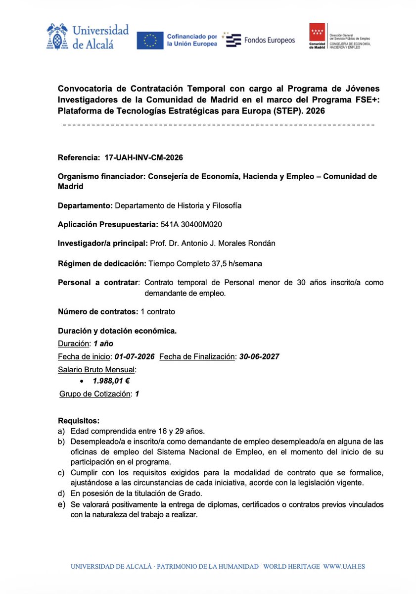 MKTP_expedition's tweet photo. Convocatoria abierta de ayudante de investigación de garantía juvenil para trabajar en el MKTP (@UAHes/@fylUAH): repositorios, fotografías, digitalización, escaneaos e impresión 3D. ¡Abierta hasta el 8 de junio! #egiptologia #UAH #fotografia #3D #humanidades #ciencia https://t.co/NpjtxabOCu
